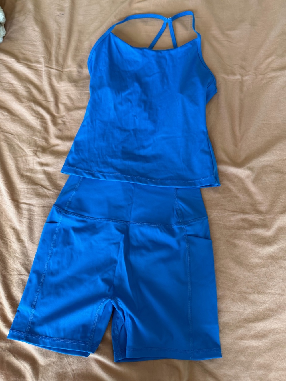 Cobalt Blue Athletic Tank and Biker Shorts Set